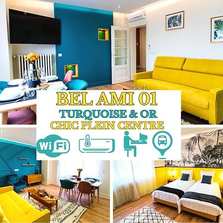Bel Ami 01 - Turquoise & Or - Moderne Chic - Centre Ville - Acces Jardin - Clim - Wifi - Parking - Localisation Ideale ستشيلتيغهيم المظهر الخارجي الصورة