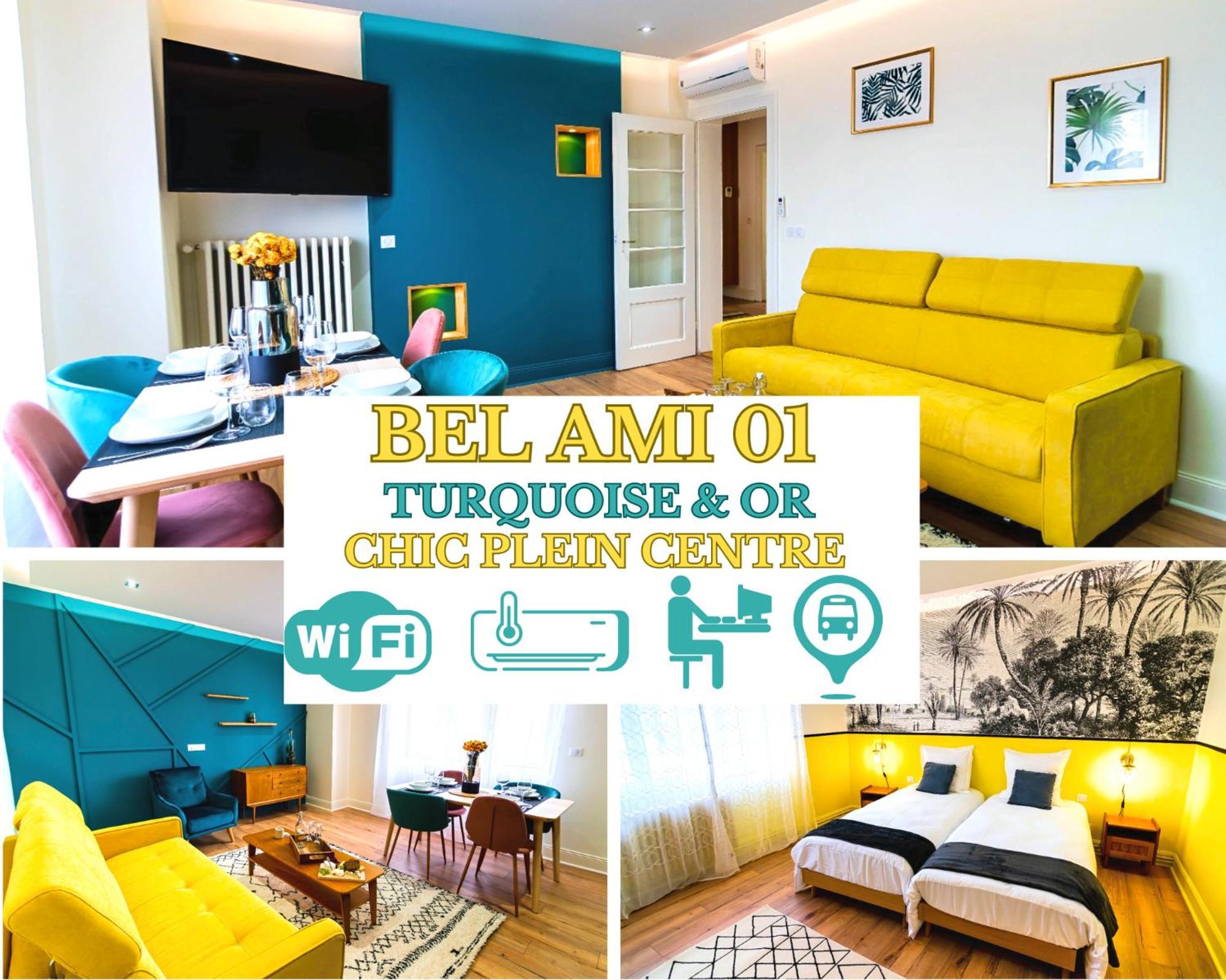 Bel Ami 01 - Turquoise & Or - Moderne Chic - Centre Ville - Acces Jardin - Clim - Wifi - Parking - Localisation Ideale ستشيلتيغهيم المظهر الخارجي الصورة